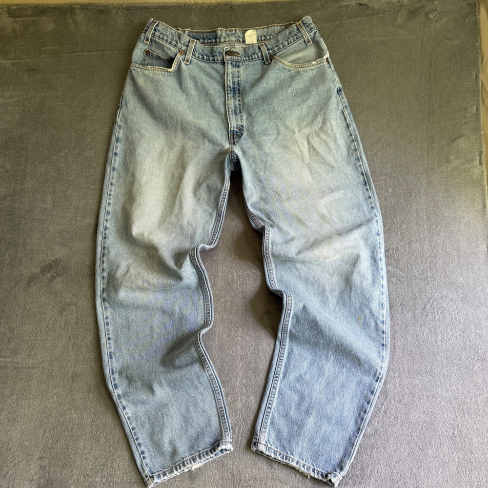 Vintage Levis 560 Orange Tab Jeans Mens 34x31 Loose Fit Tapered Light Wash 90s